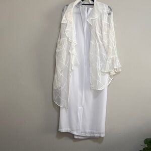 Dress EY Boutique Elegant White Dress with Sheer Overlay